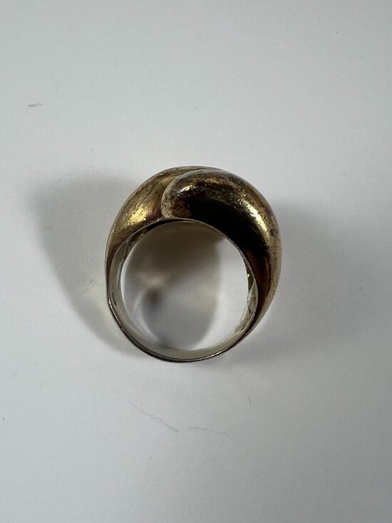 Vintage Gold-Tone Statement Ring Spiral Design Size 6.5 - Picture 3 of 3